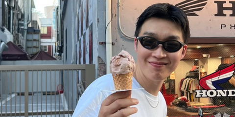 South Korean rapper Peakboy was seen wearing black Oakley Eye Jacket Redux OO9438 01 Prizm sunglasses in his Instagram post, July 2025.