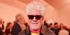 Spanish film director Pedro Almodovar was seen wearing black Bottega Veneta BV1119S 001 square sunglasses at the Loewe Spring/Summer 2026 fashion show during Paris Fashion Week. Shop online now on Pretavoir