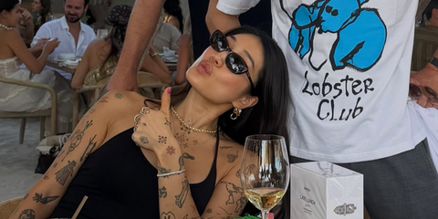 DJ Peggy Gou was seen wearing black Saint Laurent Sun SL 822 001 in Maya Jama's Instagram post, Junr 2026