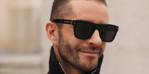 Pelayo Diaz wears Dolce&Gabbana DG4420 501/87 sunglasses in Madrid