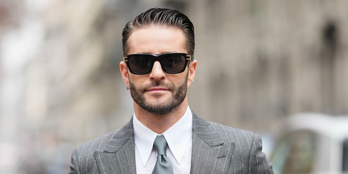 Spanish blogger Pelayo Diaz was seen wearing black Dolce&Gabbana DG4496 501/87 sunglasses at the Dolce & Gabbana Fall/Winter 2026 fashion show during Milan Men's Fashion Week