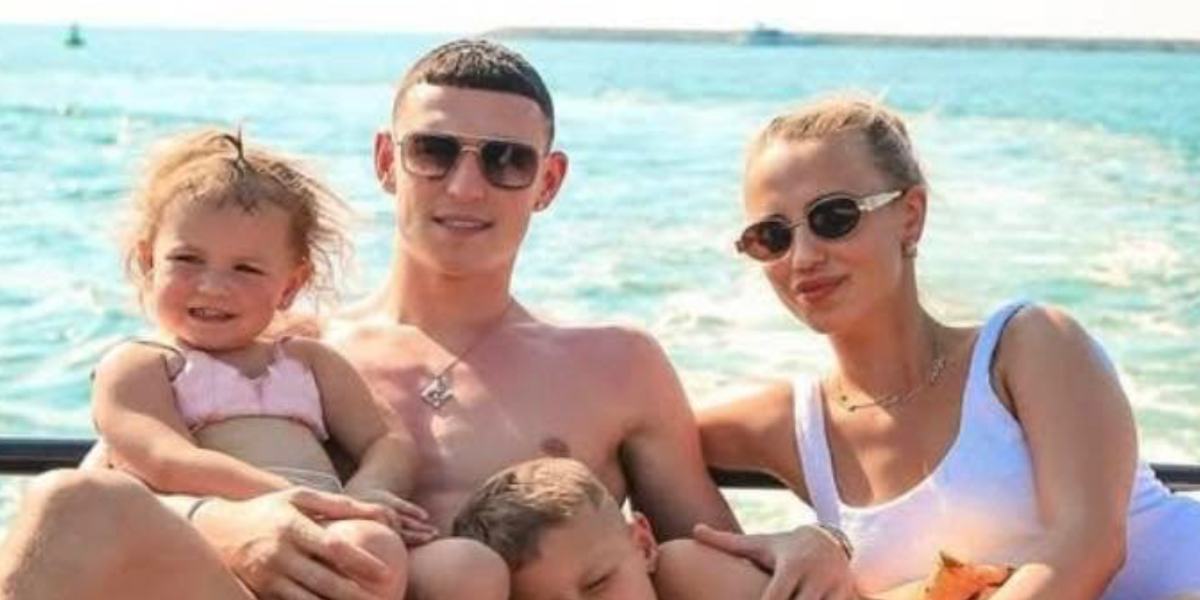 Manchester City athlete Phil Foden, pictured with family, was seen wearing transparent and gold Dita Flight .006 7806 L sunglasses with brown gradient lenses in a Valentine celebratory post on Instagram and Facebook