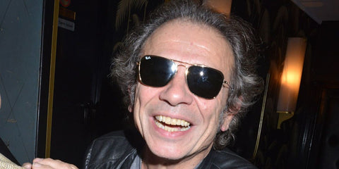 French music journalist Philippe Manoeuvre was seen wearing gold Ray-Ban Caravan RB 3136 181 sunglasses at the Bus Palladium 50th Anniversary Party In Paris. Shop online now on Pretavoir