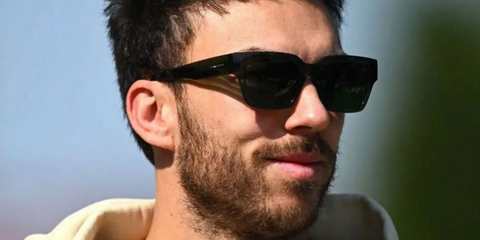 Pierre Gasly was seen wearing black Saint Laurent Sun SL 615 001 square sunglasses to attend the 2025 China Grand Prix
