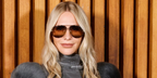 Poppy Delevingne was seen wearing gold Chloe CH0348S 004 aviator sunglasses with tricolour brown smoke gradient lenses at the Chloé Spring/Summer 2026 fashion show during Paris Fashion Week. Shop online now on Pretavoir