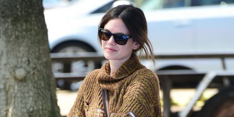 Rachel Bilson was seen wearing black Ray-Ban Wayfarer RB 2140 1294/33 sunglasses with brown lenses