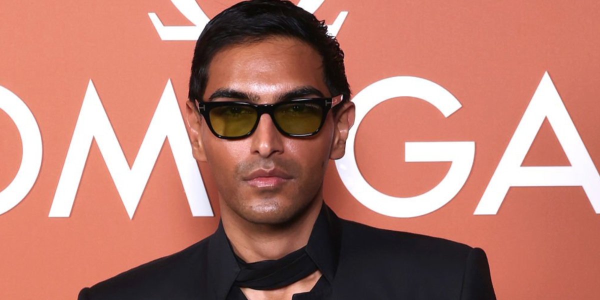Model Rahi Chadda was seen wearing black Tom Ford Penn-02 TF1362/S 01N sunglasses with green yellow lenses at OMEGA Seamaster Planet Ocean Event in London, April 2026.