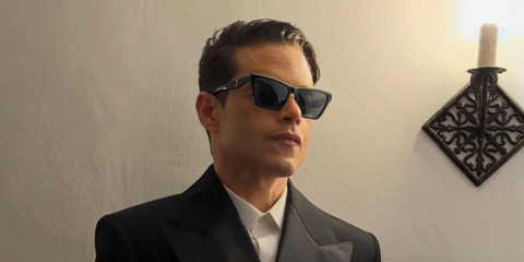 Rami Malek was seen wearing black Saint Laurent SL M103 005 sunglasses at the 2026 Vanity Fair Oscars Party in Los Angeles.
