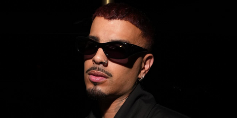 Puerto Rican singer Rauw Alejandro was seen wearing black Saint Laurent SL 736 001 pillowed sunglasses at the Saint Laurent Met Gala 2026 Afterparty in New York City.