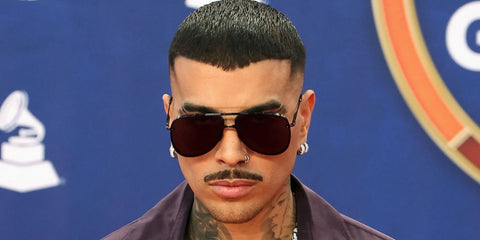 Puerto Rican singer Rauw Alejandro was seen wearing black Tom Ford Leon TF1071 01A sunglasses at the Latin Grammy Awards 2025.