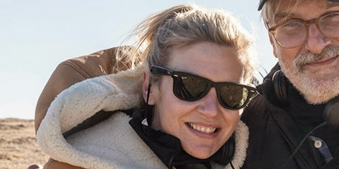 Actress Rhea Seehorn was seen wearing the iconic Ray-Ban Wayfarer 2140 901 Black sunglasses on the set of Better Call Saul.
