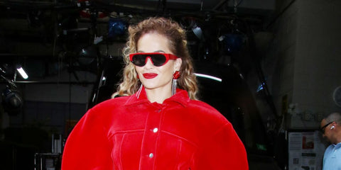 Rita Ora is wearing Red and Black Thierry Lasry  Kanibaly 425 Sunglasses