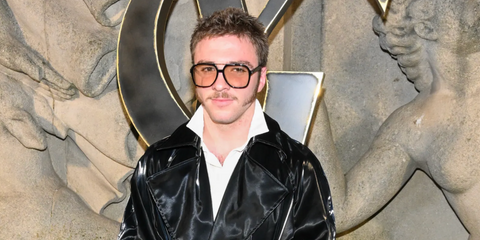 Rocco Ritchie was seen wearing Saint Laurent SL 545 001 square sunglasses to attend the brand's fashion show in Paris