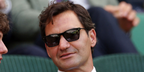 Roger Federer was seen wearing black Oliver Peoples R-19 OV5624SU 1005/27 Photochromic Polarised sunglasses at the Wimbledon Tennis Championship 2026