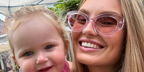 Romee Strijd is seen wearing pink transparent Gucci GG1553S 003 sunglasses in her Instagram post