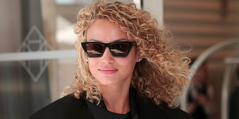 Belgian model Rose Bertram was seen wearing black Saint Laurent Sun SL 276 Mica 001 sunglasses at Hotel Martinez, during Cannes Film Festival 2026.
