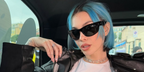 Rose Villain was seen wearing black Ray-Ban Mega Balorama RB 2289 901/31 sunglasses in her Instagram post