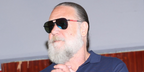 Russell Crowe was seen wearing black Prada Linea Rossa SPS 53Z 1BO06F aviator sunglasses at the Taormina Film Festival 2026 in Italy.