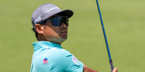 Japanese professional golfer Ryo Hisatsune was seen wearing black Oakley Sutro Lite S OO9496 01 Prizm sunglasses at the Crown Australian Open 2025.