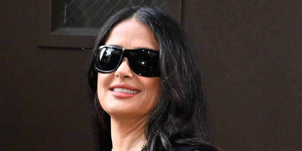 Salma Hayek was seen wearing black Gucci GG2170S 001 sunglasses in New York City, September 2026.