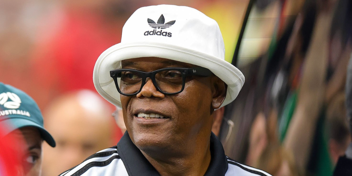 Samuel L. Jackson was seen wearing Ray-Ban Meta Wayfarer Gen 2 RW4012 601S/SB Smart Glasses at the FIFA World Cup 2026