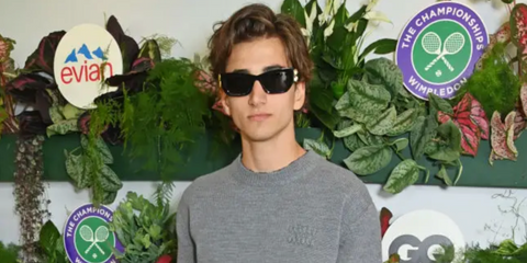 Sebastian Croft was seen wearing black Miu Miu MU 09WS 1AB5S0 sunglasses to the 2023 Wimbledon