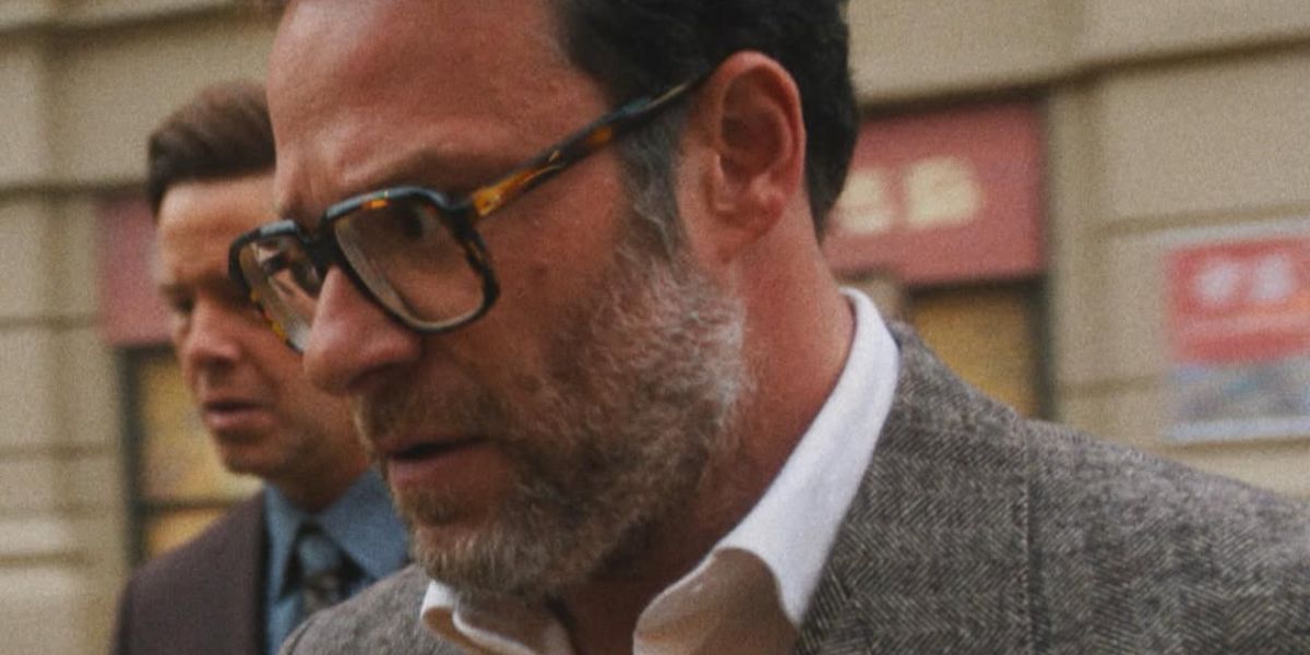 Seth Rogen was seen wearing striped tortoiseshell Cutler and Gross 1397 02 Havana optical glasses in Apple TV+ series The Studio.