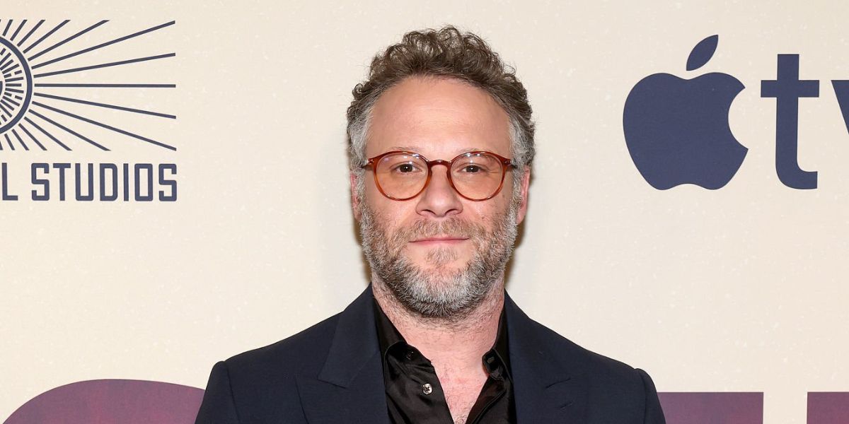 Seth Rogen was seen wearing tortoiseshell Persol 3218V 24 round optical glasses at the Variety x Apple TV+ The Studio Screening and Party in New York City