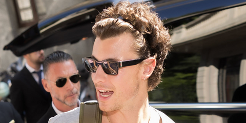 Shawn Mendes was seen wearing black Gucci GG2084S 001 sunglasses in Milan ahead of the Spring/Summer 2027 fashion week.