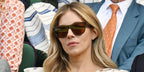 sienna Miller was seen wearing brown tortoiseshell Bottega Veneta BV1151SA 002 sunglasses at the Wimbledon Tennis Championships 2025. Shop online now on Pretavoir