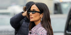 Brazilian influencer Silvia Braz was seen wearing black Gucci GG1779S 001 sunglasses to attend the Gucci Fall/Winter 2025 fashion show during Milan Fashion Week