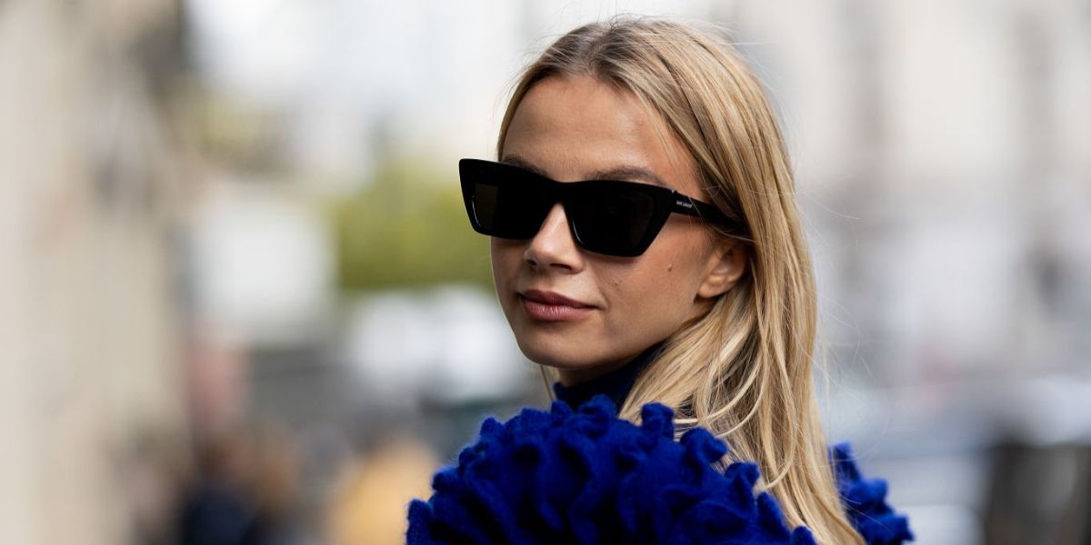 Digital creator Simona Jakstaite was seen wearing black Saint Laurent Sun SL 276 Mica 001 sunglasses at the Hermes Spring/Summer 2026 fashion show during Paris Fashion Week.