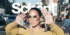 Swedish-Iranian singer-songwriter Snoh Aalegra was seen wearing crystal studded Anna-Karin Karlsson Full Moon White Gold Limited Edition round sunglasses with blue gradient lenses on the Schön! magazine issue 37 digital cover