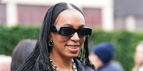 Solange Knowles was seen wearing black Gucci GG1528S 001 sunglasses at the Gucci Fall/Winter 2024 fashion show during Milan Fashion Week. Shop online now on Pretavoir
