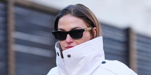 Danish fashion editor and stylist Sophia Roe was seen wearing black Oliver Peoples Rosson Sun OV5540SU 1005/P2 Polarised sunglasses during New York Fashion Week season Fall/Winter 2025. Shop online now on Pretavoir
