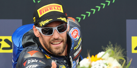 Italian motorcycle racer Stefano Manzi was seen wearing white Oakley Masseter OO9486 03 Prizm sunglasses as he won the 2025 Supersport World Championship in Estoril, Portugal.