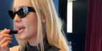 Italian DJ Stella Bossi was seen wearing black Dolce&Gabbana DG4450 501/87 cat eye sunglasses during Milan Fashion Week season Fall/Winter 2026.
