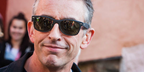 Actor and comedian Steve Coogan was seen wearing rubber black Ray-Ban New Wayfarer RB 2132 6462/31 sunglasses at the Festival no 6 in Portmeirion, Wales. Shop online now on Pretavoir