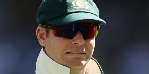 Australian cricketer Steve Smith was seen wearing black Oakley Radar EV Path OO9208 46 Prizm sunglasses during day one of the First Test match in the series between Australia and India in Perth, November 2024.