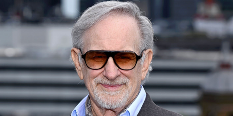 Steven Spielberg was seen wearing black Oliver Peoples Paul Newman Sun OV5581SU 1492/GN sunglasses with brown Polarised lenses at the London photocall of Disclosure Day, in which he directed, June 2026.