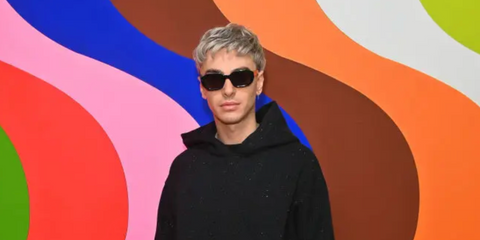 Stevie Ruffs was seen wearing black Gucci GG1535S 001 sunglasses to attend the 2024 Universal Music BRIT Awards after-party in London