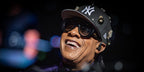Steview Wonder was seen wearing black Loewe Curvy LW40144U 01B aviator sunglasses during his performance in Philadelphia, on 12 October 2024