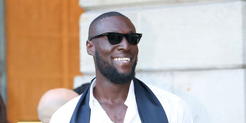 Stormzy was seen wearing black Tom Ford Penn-02 TF1362 01A sunglasses with dark grey lenses at the Tom Ford Spring/Summer 2026 fashion show during Paris Fashion Week. Shop online now on Pretavoir