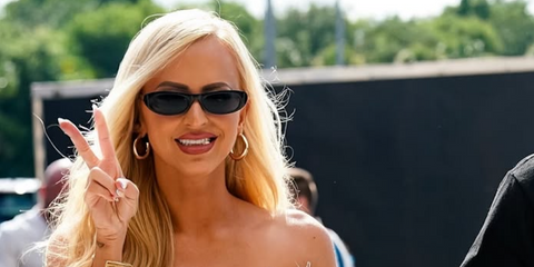 Model and wrestler Danielle Moinet, widely known as Summer Rae, was seen wearing black Saint Laurent Sun SL 557 Shade 001 sunglasses in her Instagram post, June 2024.