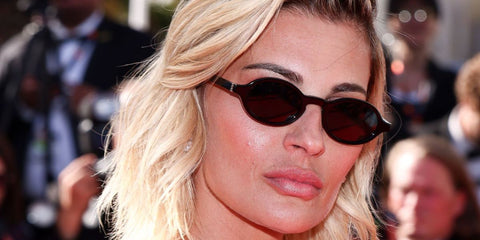 Italian actress Sveva Alviti was seen wearing black Saint Laurent Sun SL M161 001 oval sunglasses at  the "El Ser Querido (The Beloved)" screening during Cannes Film Festival 2026