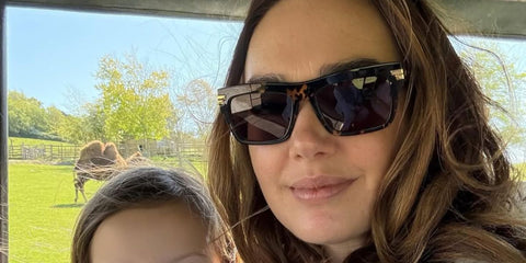 Tamara Ecclestone was seen wearing tortoiseshell Bottega Veneta BV1058S 002 sunglasses in her Instagram post, May 2025.