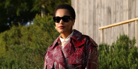 Fashion editor Tamu McPherson was seen wearing black Burberry BE4454 3001/87 sunglasses at The Newt in Somerset, England, for a Burberry Private Event, June 2025. Shop online now on Pretavoir