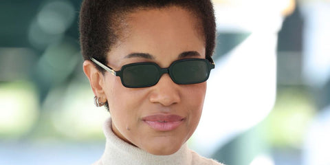 Fashion influencer Tamu McPherson was seen wearing black Miu Miu Regard MU 11ZS 16K5S0 rectangular sunglasses at the Venice Film Festival 2025. Shop online now on Pretavoir