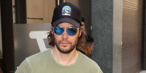 Canadian actor Taylor Kitsch was seen wearing transparent Oakley Ojector OO9018 02 sunglasses with Prizm sapphire lenses in New York City, September 2025.