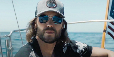 Canadian actor Taylor Kitsch was seen wearing Randolph Aviator Matte Chrome AF085 sunglasses in The Terminal List.